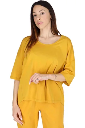 TREBARRABI T-shirt donna in cotone senape