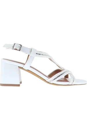 Bibi Lou Sandali slingback donna Ayla in rafia bianca con strass