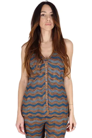 Maliparmi Gilet donna New Wave in tessuto petrolio