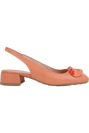 Hispanitas Slingback donna in pelle corallo con tacco basso