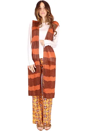 Maliparmi Gilet donna Lurex Print in lurex arancione