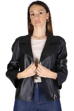 SPATARELLA Giacche chiodo donna in pelle nera