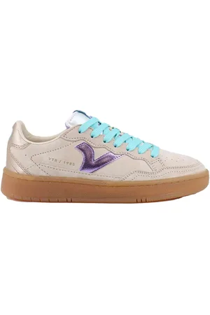 victoria Sneakers donna in pelle con ripoti in contrasto
