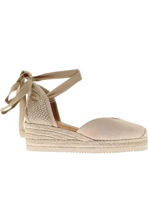 Unisa Sandali espadrillas donna in camoscio nude con zeppa bassa