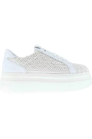 Gio+ Sneakers donna in pelle intrecciata bianca