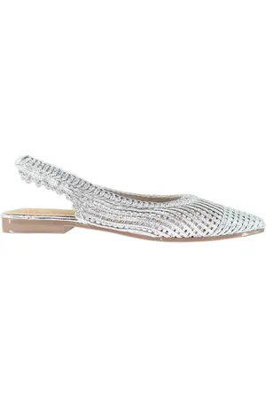 Exe Slingback donna in tessuto laminato tacco basso