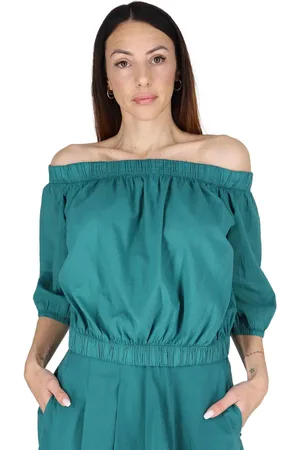 TREBARRABI T-shirt donna in cotone verde