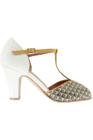 Les venues Sandali donna in pelle bianca con tacco alto