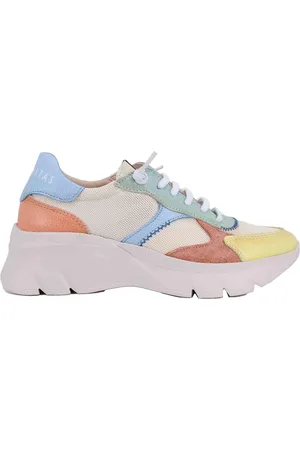 Hispanitas Sneakers donna in tessuto off white e zeppa in gomma