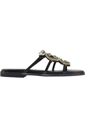 Exe´ By Tsakiris Mallas Sandali bassi donna in pelle nera con strass