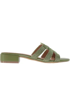 Bibi Lou Sandali donna Alia in tessuto verde tacco basso
