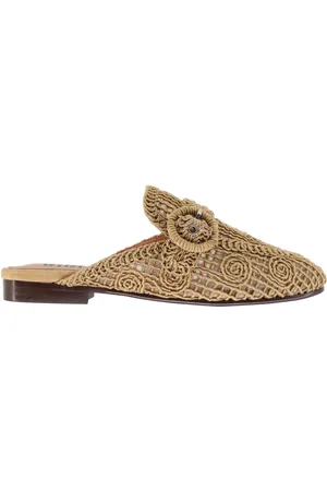 Bibi Lou Mule donna Dalila in tessuto macrame naturale tacco basso