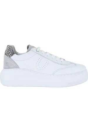 Unisa Sneakers donna in pelle bianca con suola alta