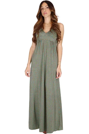 JUSTMINE Abiti donna in jersey verde a fantasia