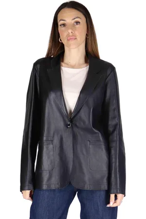 SPATARELLA Giacche over donna in pelle nera