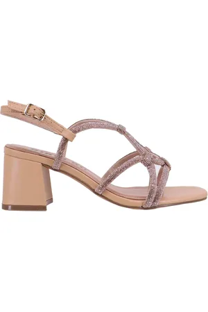 Bibi Lou Sandali slingback donna Liv in pelle nude e strass