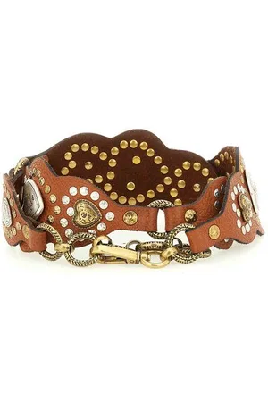 Campomaggi Cianture donna Cuore in pelle cuoio con borchie e catene