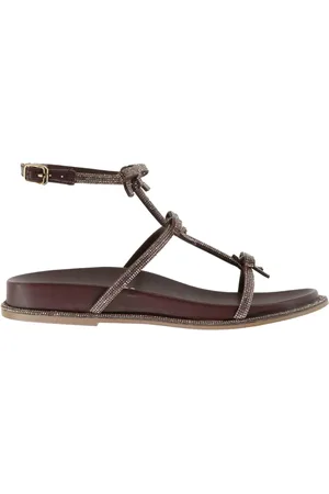 Bibi Lou Sandali flat donna Abby in pelle con strass e fussbett