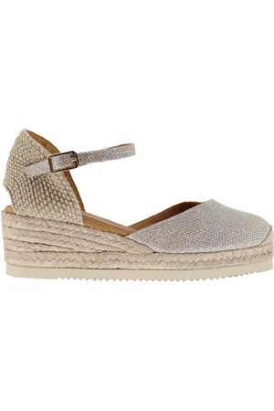 Unisa Sandali espadrillas donna in tessuto platino