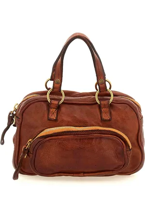 Campomaggi Borse a mano donna Larice in pelle vintage cuoio con tracolla