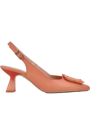 Hispanitas Slingback donna in pelle corallo con accessorio