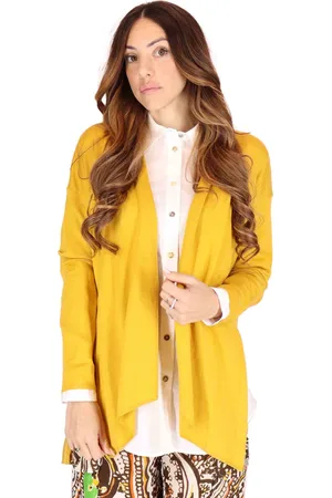 Maliparmi Cardigan donna Colours of the World in seta rasata gialla