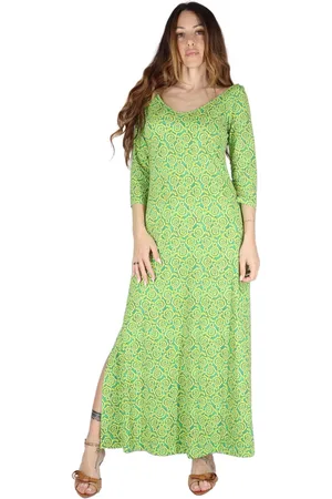 Maliparmi Abiti donna Summer Coral in jersey verde stampato