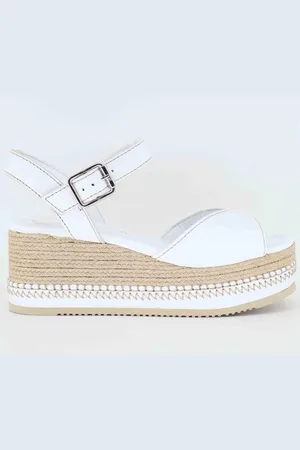Unisa Sandali espadrillas donna in pelle bianca