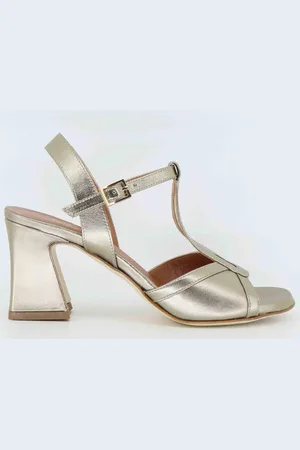 Tattoo Sandali donna in pelle bronzo con tacco alto