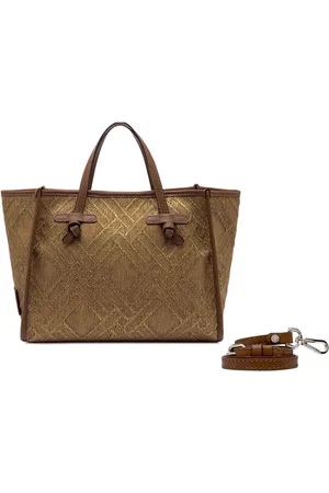 MARCELLA CLUB Tote bag donna in jacquard bronzo