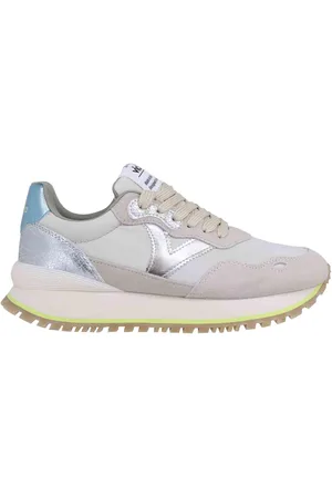 victoria Sneakers donna in tessuto con logo argento