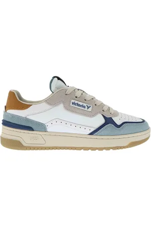 victoria Sneakers uomo in pelle bianca e camoscio