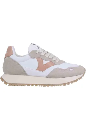 victoria Sneakers donna in tessuto bianco e camoscio