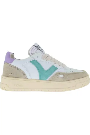 victoria Sneakers donna in pelle bianca e camocio in contrasto