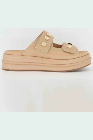 Bruno Premi Sandali donna in pelle con borchie e zeppa bassa