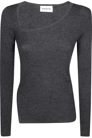 PAROSH Maglia Scollo Asimmetrico Costina