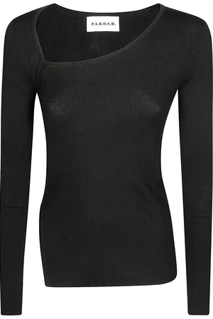 PAROSH Maglia Scollo Asimmetrico Costina