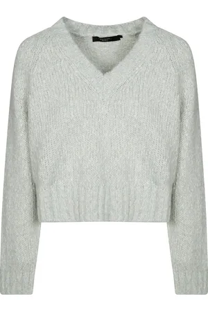 Max Mara Aloa Maglia Scollo V Cotone Alpaca Chine