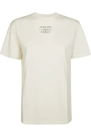 Golden Goose T-Shirt Cotton Jersey Whit Care Label Print
