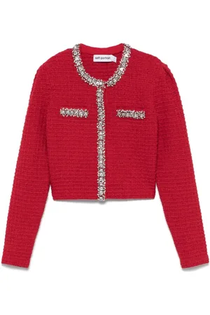 Self-Portrait Textured Knit Cardigan