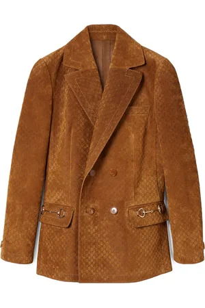Gucci Leather Double-Breasted Blazer