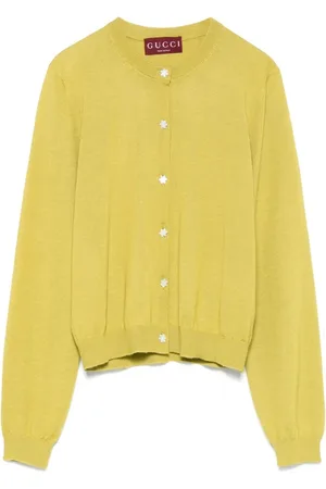 Gucci Long Sleeve Crew-Neck Cardigan