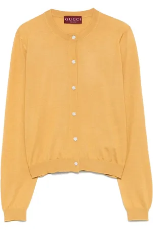 Gucci Long Sleeve Crew-Neck Cardigan