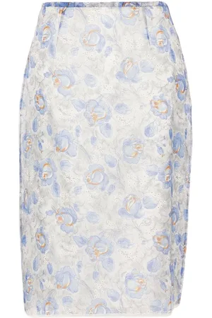 Prada Peony Printed Skirt
