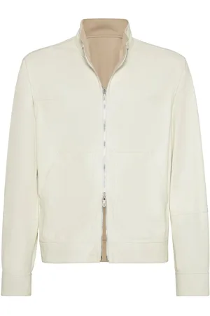 Brunello Cucinelli Bonded Nappa Leather Reversible Bomber Jacket