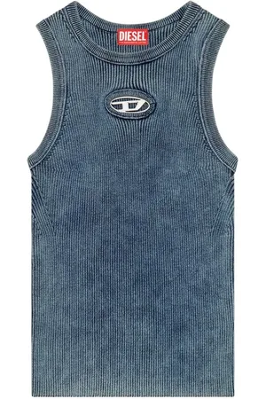 Diesel `M-Anchor-A-Sl` Rib-Knit Tank Top With `Oval D`