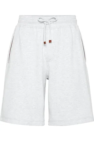 Brunello Cucinelli Techno Cotton French Terry Shorts With Piping