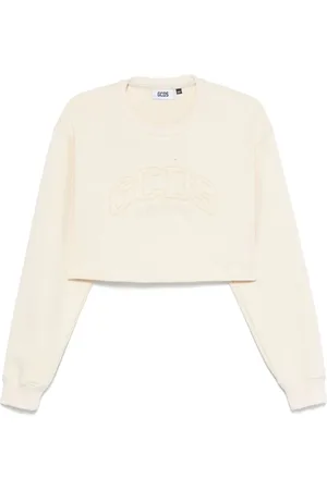 GCDS `Lounge Logo` Crop Crew-Neck Sweatshirt