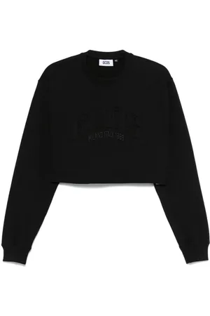 GCDS `Lounge Logo` Crop Crew-Neck Sweatshirt