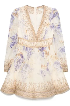 ZIMMERMANN `Dawning` Plunge Mini Dress